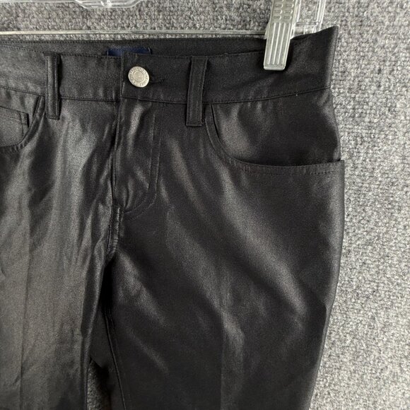 Tommy Jeans Black Size 1 Small Shiny Pants Pockets Club Leather-look ACTL 26X25 - Picture 3 of 16